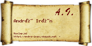 André Irén névjegykártya
